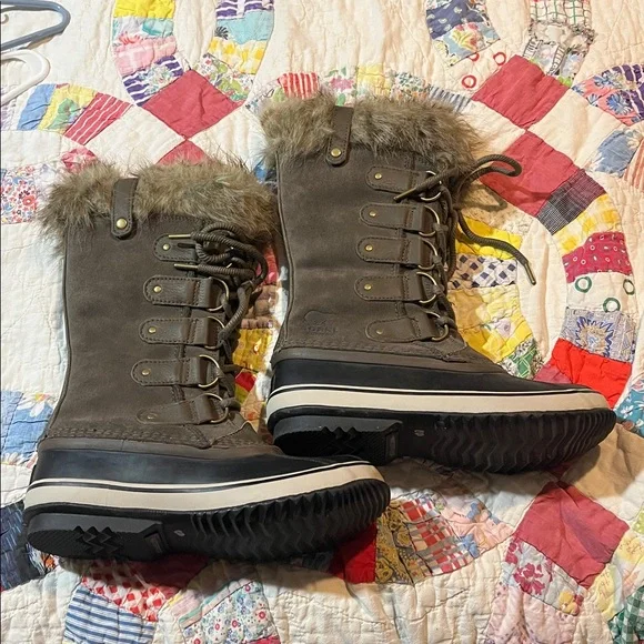 SOREL JOAN OF ARCTIC SNOW BOOTS WINTER TAUPE GREY - Picture 7 of 10